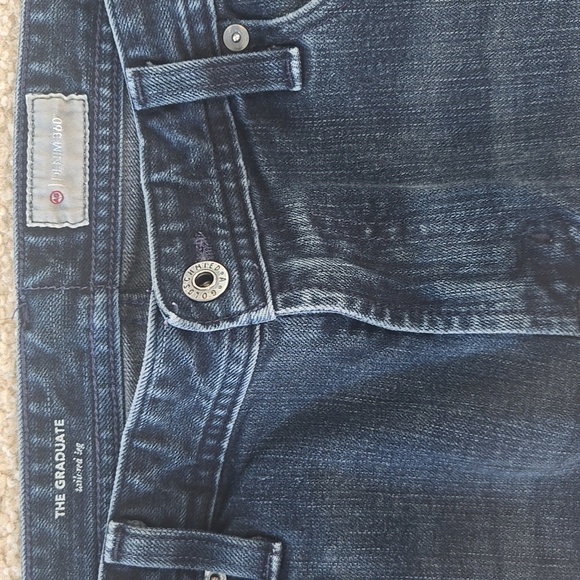 AG Adriano Goldschmied Medium Blue The Graduate Tailored Straight Jeans 36x34 - Picture 3 of 11